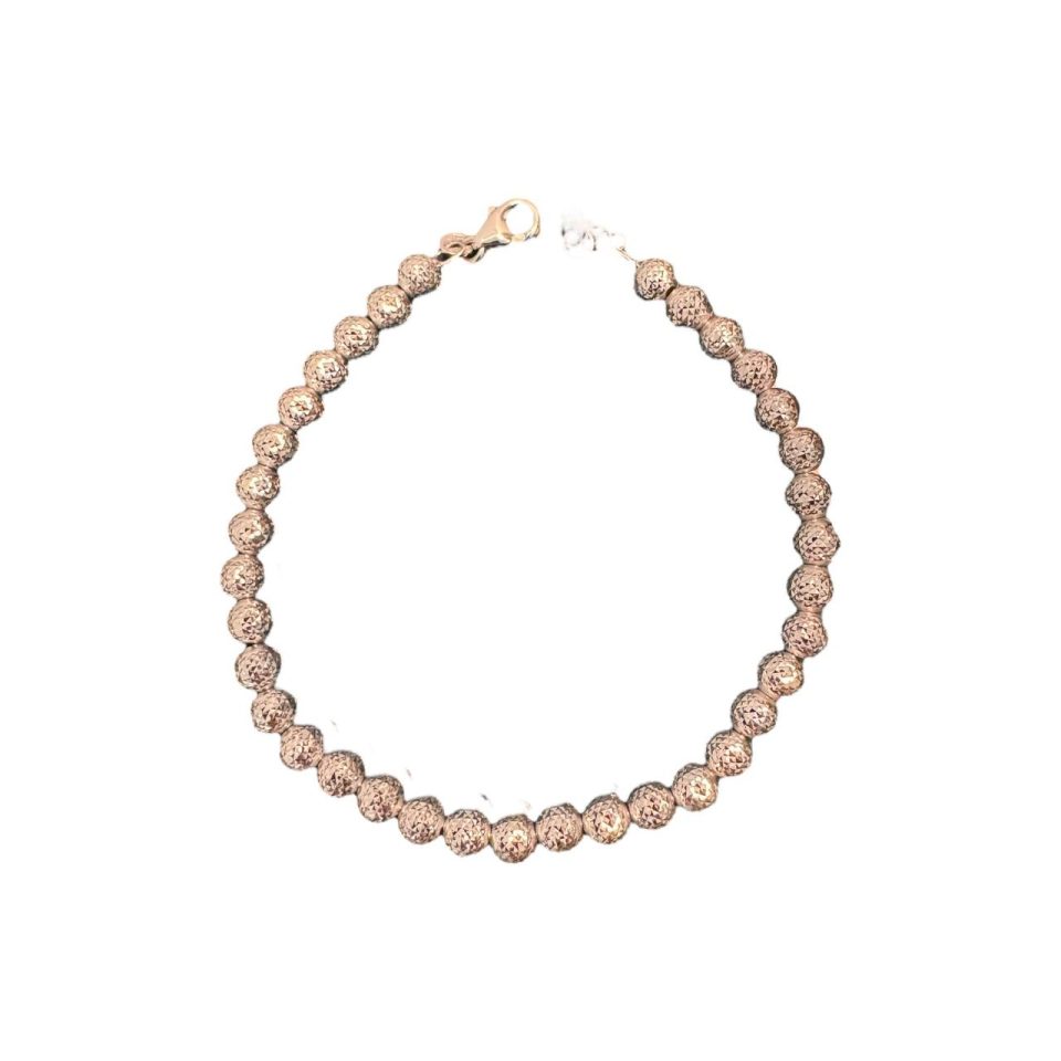 Bracciale Oro Bianco Sfere Sfaccettate Piccolo